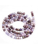 Rondelle faceteado. 3,5x3 milímetros. PURPLE. 0,8 mm perforación. 140 uds hilo (aproximado).