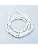 Esfera. Glass Perla. WHITE. 6~7 mm diámetro. 1 mm perforación. 145 unidades hilo (aproximado).