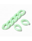 Eslabones de cadena. Ovalado (5). Pale Green. 16,5x11,5x3,5 mm. 50 unidades (aprox.)
