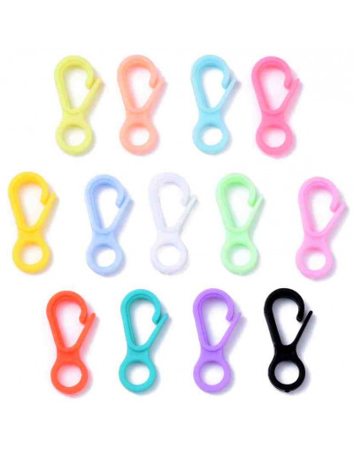 Cierre lobster. Acrílico. Varios colores. 33x15,5x4,5 milímetros. 4,5 mm perforación. 10 unidades.