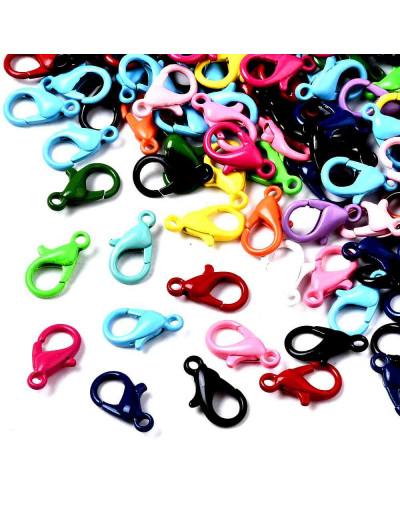 Cierre lobster. Aleación de cobre. Varios colores. 12,5x8x3 milímetros. 1,2 mm perforación. 10 uds.