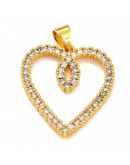 Corazón (1). Aleación+Zirconia. Baño 18KGold. 22x20,5x2 mm. 4,5 mm cierre. 1 ud. Corazón (1). Aleación+Zirconia. Baño 18KGold. 22x20,5x2 mm. 4,5 mm cierre. 1 ud.
