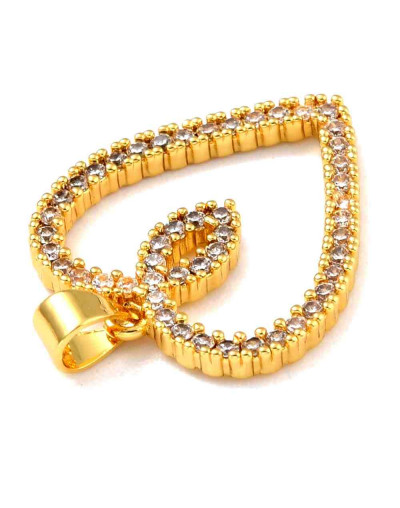 Corazón (1). Aleación+Zirconia. Baño 18KGold. 22x20,5x2 mm. 4,5 mm cierre. 1 ud.