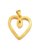 Corazón (1). Aleación+Zirconia. Baño 18KGold. 22x20,5x2 mm. 4,5 mm cierre. 1 ud. Corazón (1). Aleación+Zirconia. Baño 18KGold. 22x20,5x2 mm. 4,5 mm cierre. 1 ud.