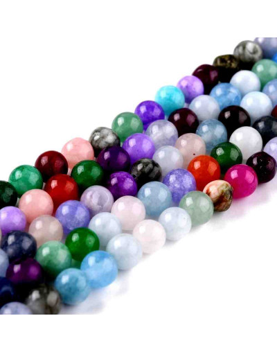 Jade. Varios colores (2). 06 milímetros diámetro. 1 mm perforación. 65 unidades hilo (aproximado)