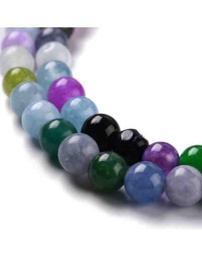 Jade. Varios colores (2). 06 milímetros diámetro. 1 mm perforación. 65 unidades hilo (aproximado)