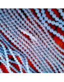 Calcedonia. Light Blue. 08 milímetros diámetro. 1 mm perforación. 45 unidades hilo (aproximado).