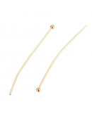 Pin con cabeza. Acero inoxidable. Color dorado. 40x0,7 milímetros. Cabeza: 2 mm. 10 unidades. Pin con cabeza. Acero inoxidable. Color dorado. 40x0,7 milímetros. Cabeza: 2 mm. 10 unidades.