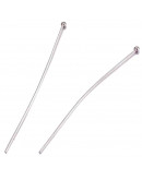 Pin con cabeza. Acero inoxidable. Color plateado. 50x0,7 milímetros. Cabeza: 2 mm. 10 unidades. Pin con cabeza. Acero inoxidable. Color plateado. 50x0,7 milímetros. Cabeza: 2 mm. 10 unidades.