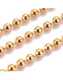 Acero inoxidable. Color dorado. Ball Chains. 1,5 milímetros diámetro. 1 metro.