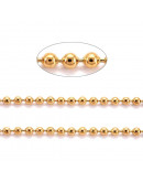 Acero inoxidable. Color dorado. Ball Chains. 1,5 milímetros diámetro. 1 metro.