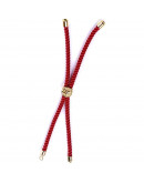 Nylon twist regulable para pulsera. Rojo. Bañado (18kGold). 220x4 mm. 2 mm perforación. 1 ud. Nylon twist regulable para pulsera. Rojo. Bañado (18kGold). 220x4 mm. 2 mm perforación. 1 ud.