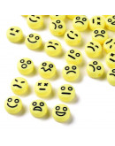 Emoticons negro. Moneda amarilla. 7 mm diámetro. 1,5 mm perforación. 100 unidades aproximado.