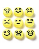 Emoticons negro. Moneda amarilla. 7 mm diámetro. 1,5 mm perforación. 100 unidades aproximado.