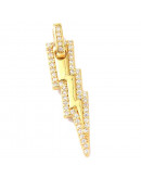 Rayo (1). Aleación+Zirconia. Baño 18KGold. 29x8x2 mm. 2,5 mm cierre. 1 unidad. Rayo (1). Aleación+Zirconia. Baño 18KGold. 29x8x2 mm. 2,5 mm cierre. 1 unidad.