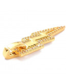 Rayo (1). Aleación+Zirconia. Baño 18KGold. 29x8x2 mm. 2,5 mm cierre. 1 unidad. Rayo (1). Aleación+Zirconia. Baño 18KGold. 29x8x2 mm. 2,5 mm cierre. 1 unidad.