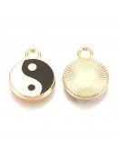Yin-Yang.  Aleación de cobre y esmalte. 16x12 milímetros. 2 mm perforación. 4 unidades