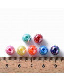 Esfera color metalizado. Varios colores. 08 mm diámetro. 2 mm perforación. 50 uds aproximado.