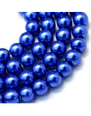 Esfera. Glass Perla. ROYAL BLUE. 6~7 mm diámetro. 1 mm perforación. 145 unidades hilo (aproximado).