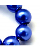 Esfera. Glass Perla. ROYAL BLUE. 6~7 mm diámetro. 1 mm perforación. 145 unidades hilo (aproximado).