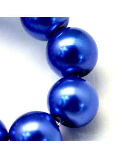Esfera. Glass Perla. ROYAL BLUE. 6~7 mm diámetro. 1 mm perforación. 145 unidades hilo (aproximado).