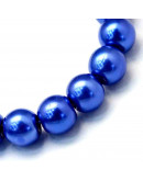 Esfera. Glass Perla. ROYAL BLUE. 6~7 mm diámetro. 1 mm perforación. 145 unidades hilo (aproximado).