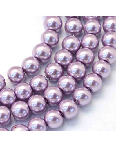 Esfera. Glass Perla. PLUM. 6~7 mm diámetro. 1 mm perforación. 145 unidades hilo (aproximado).