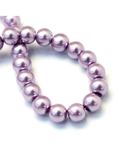 Esfera. Glass Perla. PLUM. 6~7 mm diámetro. 1 mm perforación. 145 unidades hilo (aproximado).