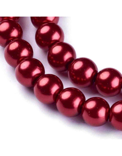 Esfera. Glass Perla. FIREBRICK. 6~7 mm diámetro. 1 mm perforación. 145 unidades hilo (aproximado).