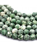 Jásper. Green Spot. 06 mm diámetro. 1 milímetro perforación. 60 uds hilo (aproximado). Jásper. Green Spot. 06 mm diámetro. 1 milímetro perforación. 60 uds hilo (aproximado).