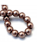 Esfera. Glass Perla. CAMEL. 6~7 mm diámetro. 1 mm perforación. 145 unidades hilo (aproximado).