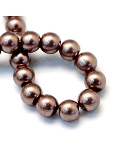 Esfera. Glass Perla. CAMEL. 6~7 mm diámetro. 1 mm perforación. 145 unidades hilo (aproximado).