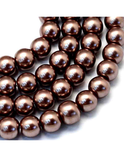 Esfera. Glass Perla. CAMEL. 6~7 mm diámetro. 1 mm perforación. 145 unidades hilo (aproximado).