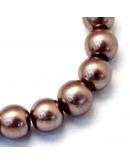 Esfera. Glass Perla. CAMEL. 6~7 mm diámetro. 1 mm perforación. 145 unidades hilo (aproximado).