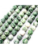 Jásper. Green Spot. 10 mm diámetro. 1 milímetro perforación. 35 uds hilo (aproximado). Jásper. Green Spot. 10 mm diámetro. 1 milímetro perforación. 35 uds hilo (aproximado).