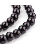 Esfera. Glass Perla. BLACK. 6~7 mm diámetro. 1 mm perforación. 145 unidades hilo (aproximado).