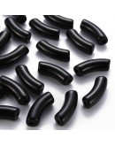 Tubo curvo. Color BLACK. 36x13,5x11,5 milímetros. 4 mm diámetro. 4 unidades.
