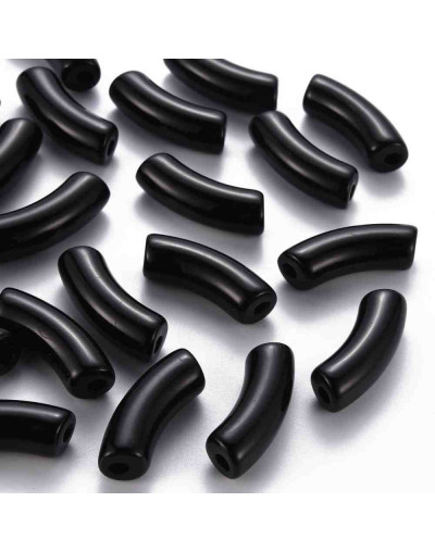 Tubo curvo. Color BLACK. 36x13,5x11,5 milímetros. 4 mm diámetro. 4 unidades.