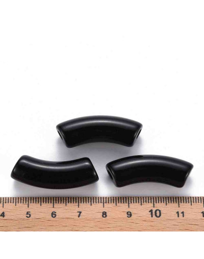 Tubo curvo. Color BLACK. 36x13,5x11,5 milímetros. 4 mm diámetro. 4 unidades.