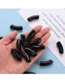 Tubo curvo. Color BLACK. 36x13,5x11,5 milímetros. 4 mm diámetro. 4 unidades.