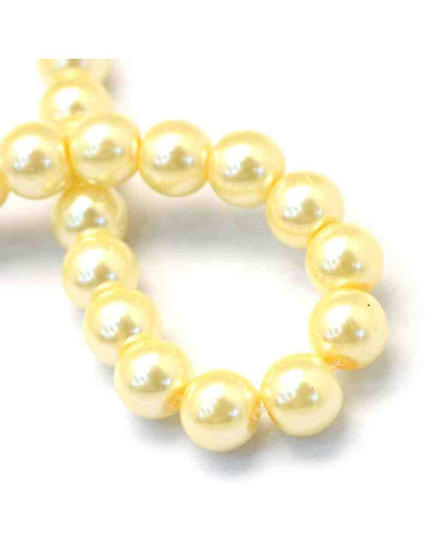 Esfera. Glass Perla. LEMON CHIFFON. 6~7 mm diámetro. 1 mm perforación. 145 uds hilo (aproximado).