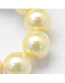 Esfera. Glass Perla. LEMON CHIFFON. 6~7 mm diámetro. 1 mm perforación. 145 uds hilo (aproximado).