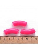 Tubo curvo. Color HOT PINK. 36x13,5x11,5 milímetros. 4 mm diámetro. 4 unidades.