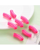 Tubo curvo. Color HOT PINK. 36x13,5x11,5 milímetros. 4 mm diámetro. 4 unidades.