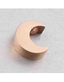 Luna. Acero inoxidable. Color gold rose. 8 milímetros. 2 mm perforación. 1 unidad