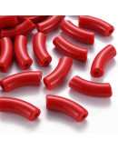 Tubo curvo. Color RED. 36x13,5x11,5 milímetros. 4 mm diámetro. 4 unidades.