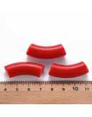 Tubo curvo. Color RED. 36x13,5x11,5 milímetros. 4 mm diámetro. 4 unidades.