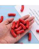 Tubo curvo. Color RED. 36x13,5x11,5 milímetros. 4 mm diámetro. 4 unidades.