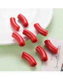 Tubo curvo. Color RED. 36x13,5x11,5 milímetros. 4 mm diámetro. 4 unidades.