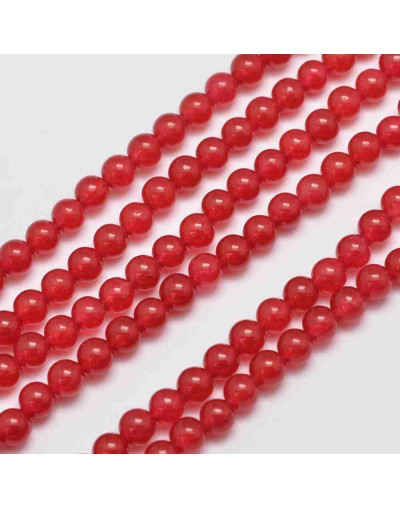 Jade. RED. 04 milímetros diámetro. 0,80 mm perforación. 90 unidades hilo (aproximado).